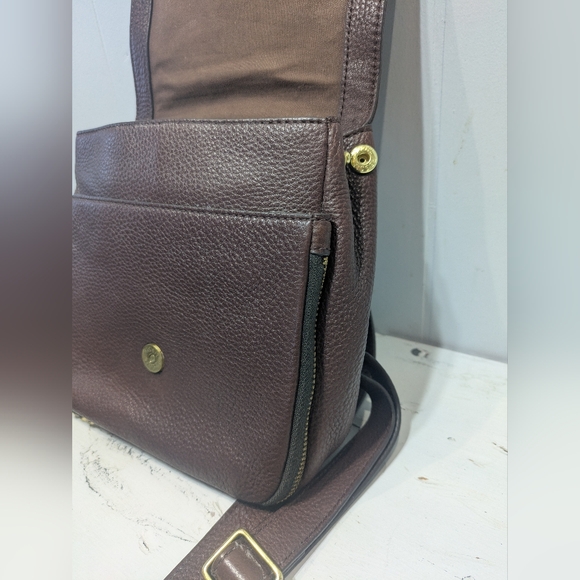 Fossil Preston Mini Backpack Brown Pebbled Leather Gold Hardware - Picture 11 of 14